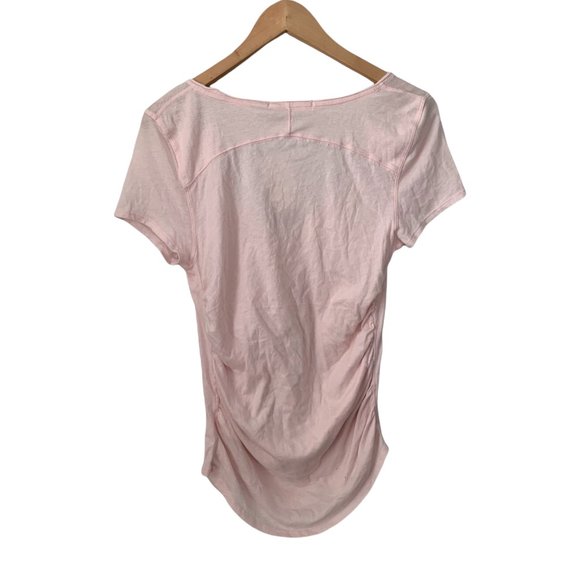 Free People Women Pink Rouch Sides T-Shirt Large - Picture 5 of 7
